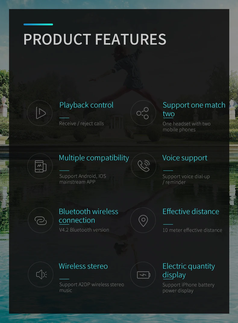 Bluetooth беспроводной наушник Advance CSR чипы ушной крючок Спортивная гарнитура