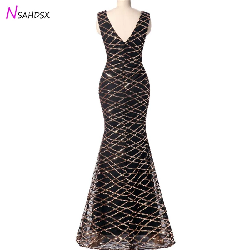 На заказ женское длинное платье с блестками лето 2019 новое русалки для банкета