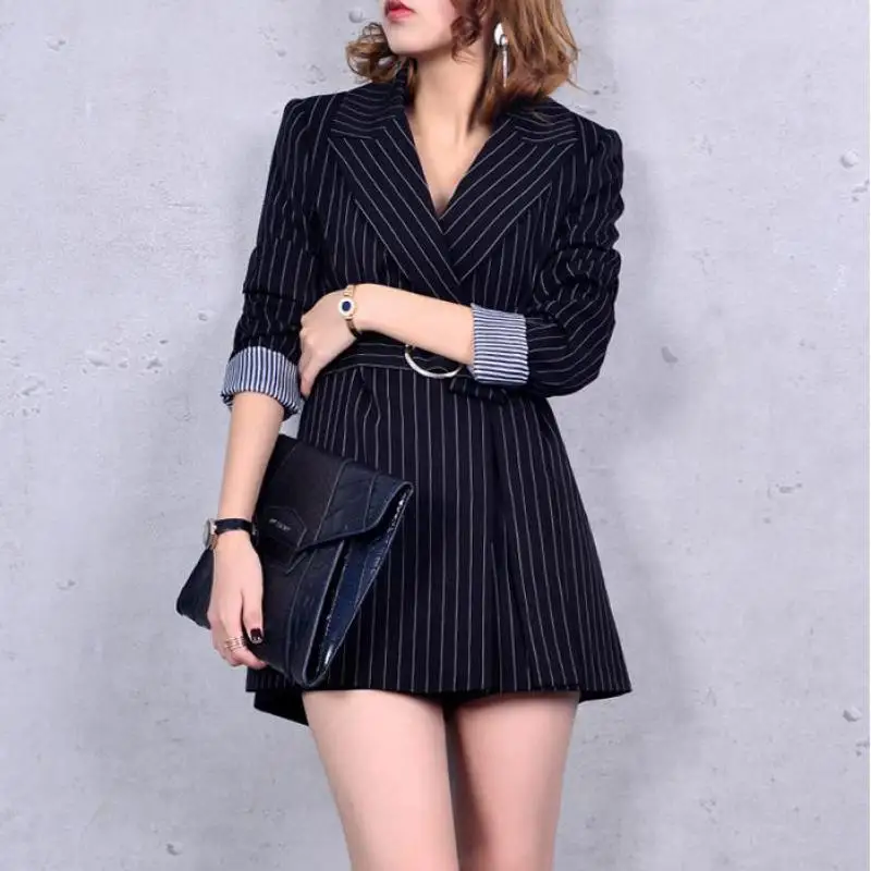 YAUAMDB женские блейзеры 2018 Весна cotton Хлопок Женский костюм куртки одежда полосатые