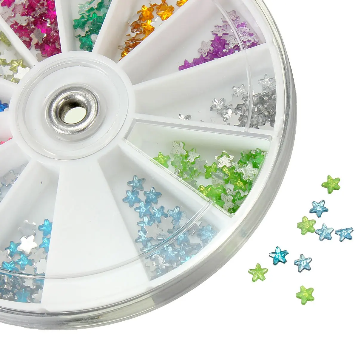 1800 шт. 3D Nail Art Rhinestone Блеск ногтей маникюр box nail Портативный-пентаграмма | Красота и