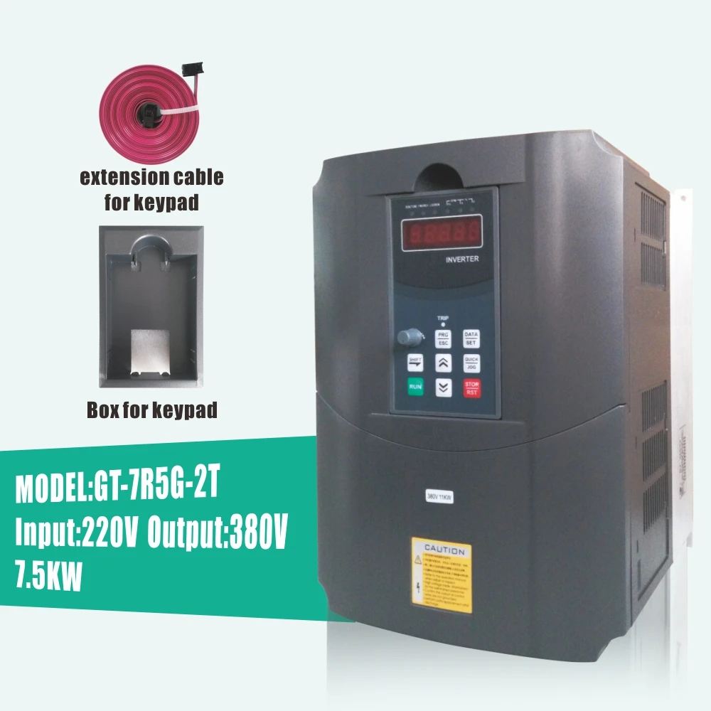 Huanyang 7.5kw 10hp 50 Гц однофазный входной инвертор 220V до 380V частотно-регулируемым приводом Прямая с фабрики продажи
