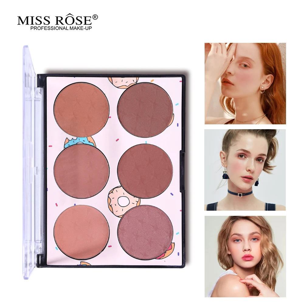 Miss Rose 6 видов цветов румяна для щек палитра водостойкая пудра Контур бронзатор