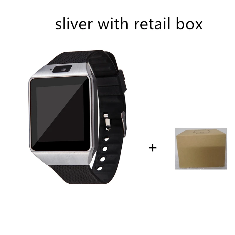 Новая мода Bluetooth Смарт часы DZ09 Smartwatch поддержка SIM TF карта камера для iPhone Samsung Huawei Xiaomi Android телефон - Цвет: sliver with box