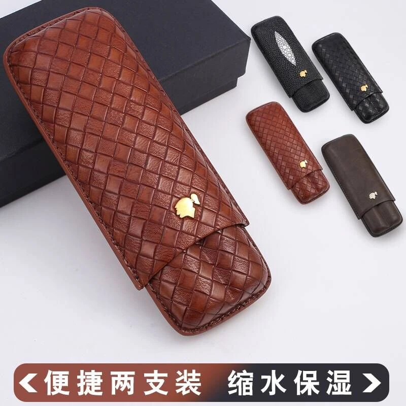 COHIBA аксессуары для сигар путешествий сигара кожаный чехол 2 TubesMini портативная