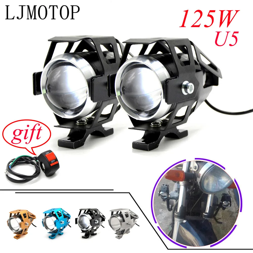 Светодиодные мотоциклетные фары U5 12 В противотуманные для kawasaki YAMAHA YZF R25 R15 R6 R125 z750