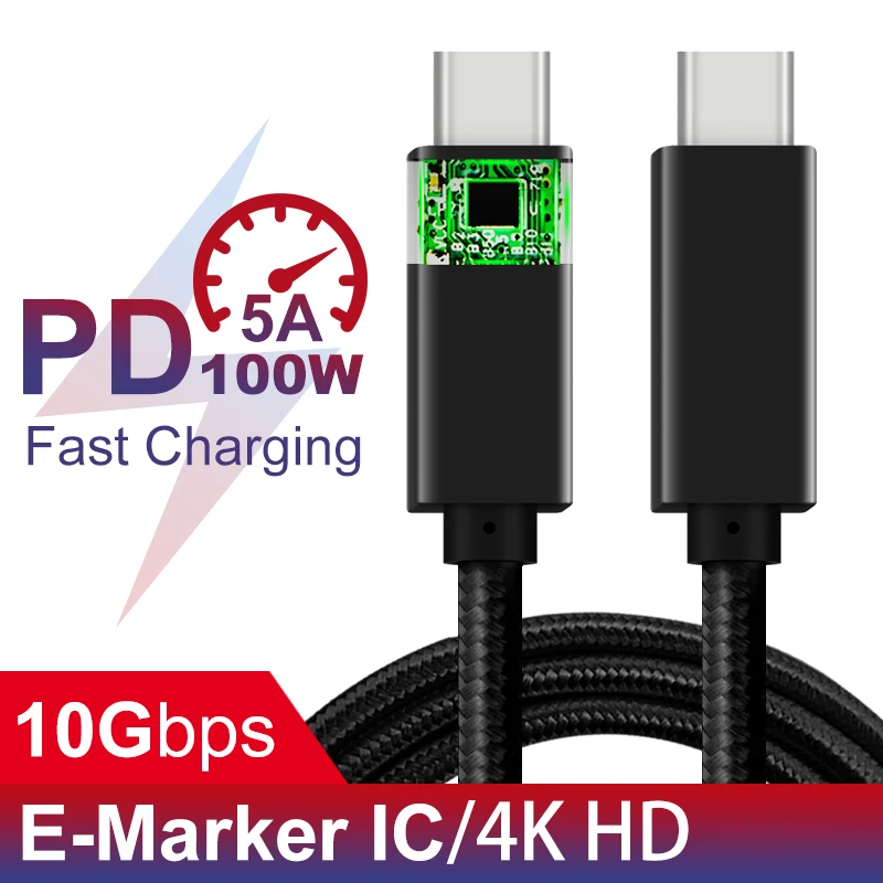 6.6ft USB 3 1 C Type 2m USBC Кабель Gen2 шнур 10 Гб 100W5A IF сертифицирован для Macbook P20 S10 совместимый