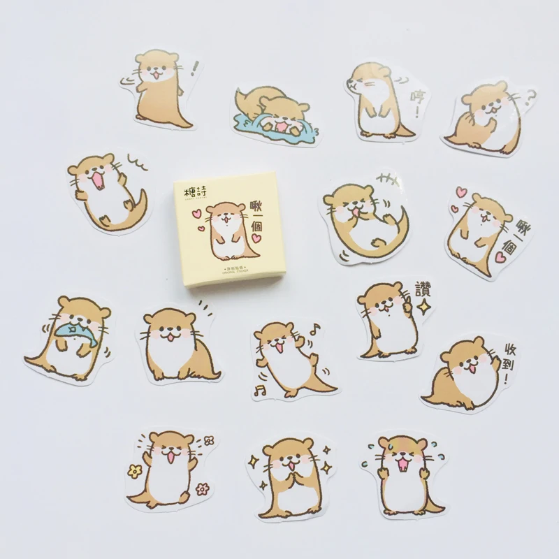 45 шт./кор. Kawaii Otter самоклеящиеся Стикеры стикеры этикетки блокноты альбом дневник