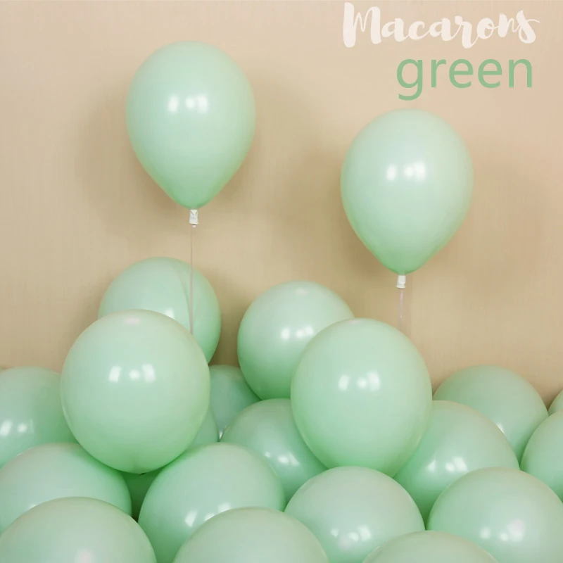 Macaroon green 100 шт 1" латексные шары в виде макаруна, воздушные шары для дня рождения, свадьбы, Дня Святого Валентина, вечерние шары-арки с единорогом - Цвет: Macaroon green