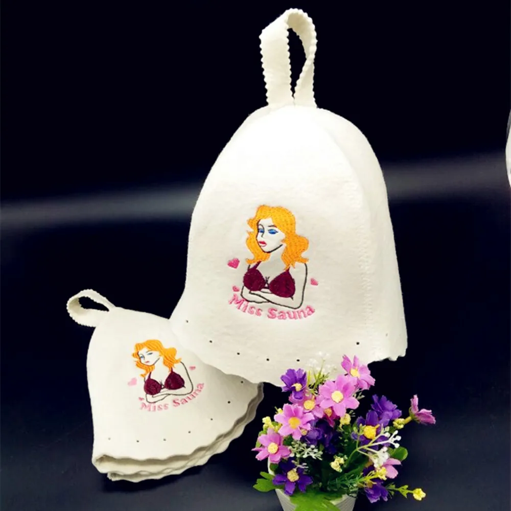 Шапочка для сауны (1 шт/упаковка) банья Шерсть Войлок Уход за волосами шапочка спа