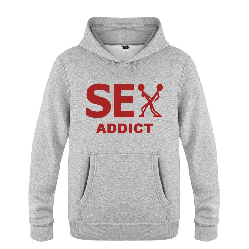 Sex Addict креативные толстовки с юмором мужские 2018 пуловер свитшот флисовый|Мужские