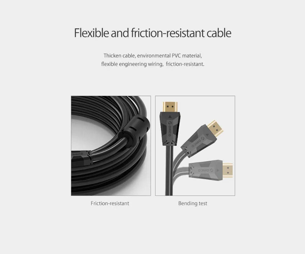 Кабель ORICO HDMI к HDMI от AM к Am 1080 P 4 K 3D HDMI2.0 кабель с магнитной петлей для ПК ноутбук планшетный проектор 8 M 10 M 12 M 15 M