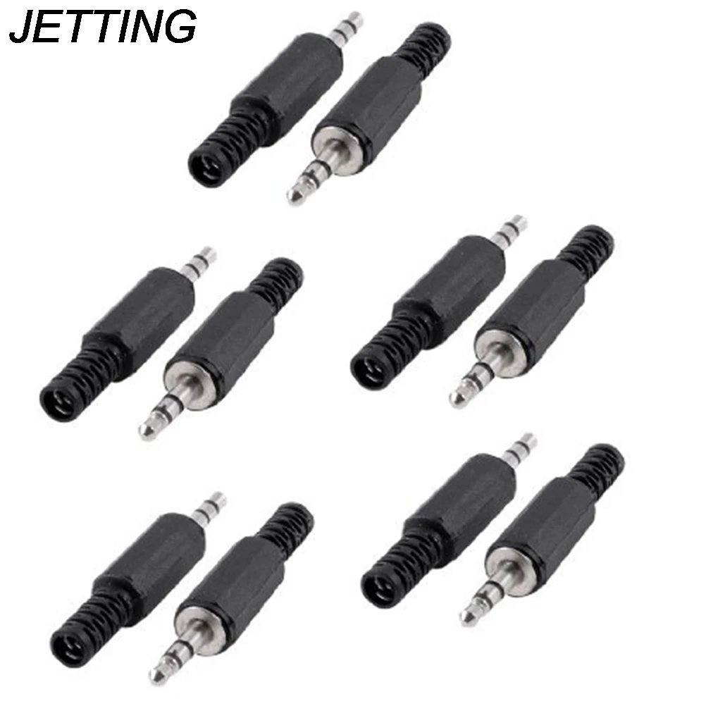 

Разъем для наушников JETTING 5 шт./лот, черный пластиковый корпус, 3,5 мм