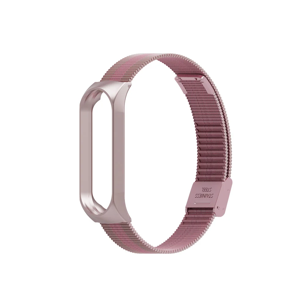 gold pink Металлический ремешок для mi band 4 mi Band 3 Smart Band ремешок для Xiaomi mi Band 4 аксессуары для смарт-браслета сменный ремешок mi Band - Цвет: gold pink