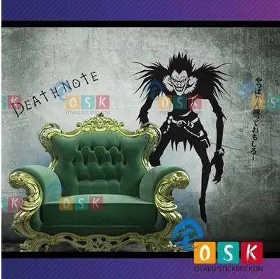 Виниловая наклейка на стену с изображением черепа из мультфильма DEATH NOTE | Дом и