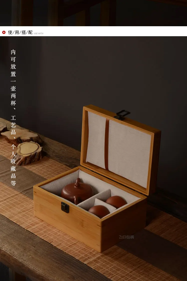 buckle bamboo gift box movable cosmetic organizer storage makeup organizer Traditional Chinese Jewelry Box