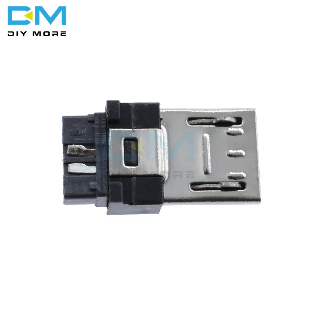 10 шт. набор штекерных разъемов Micro USB для самостоятельной сборки с крышкой черный