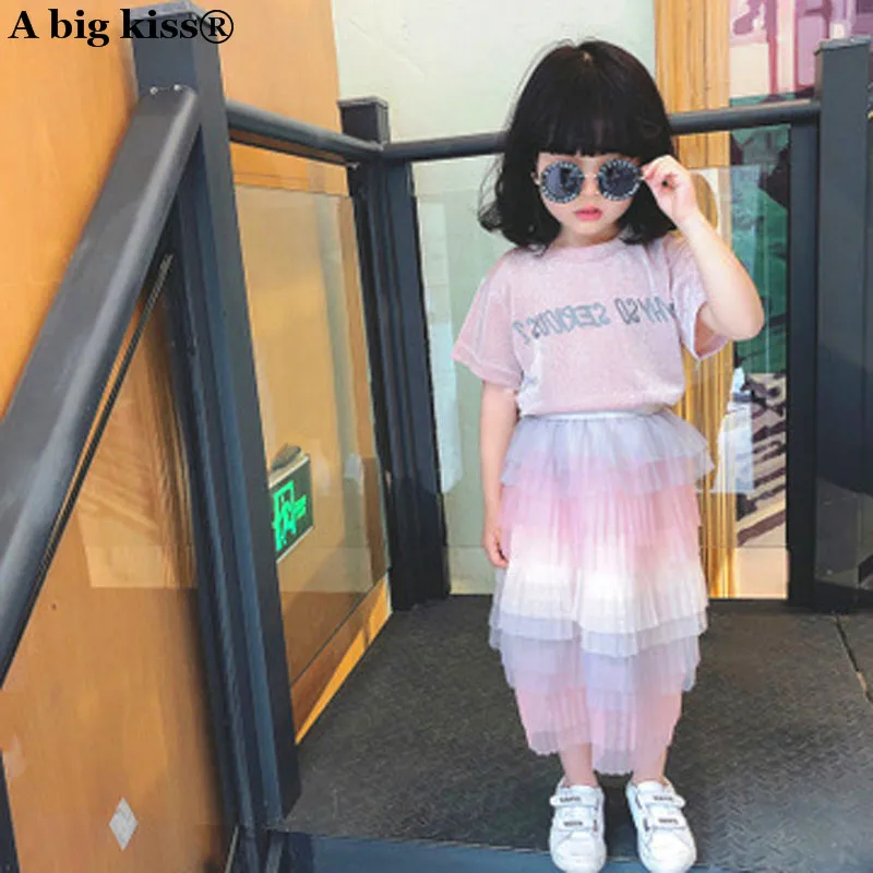 Юбка пачка для маленьких девочек юбка американка с радужным градиентом