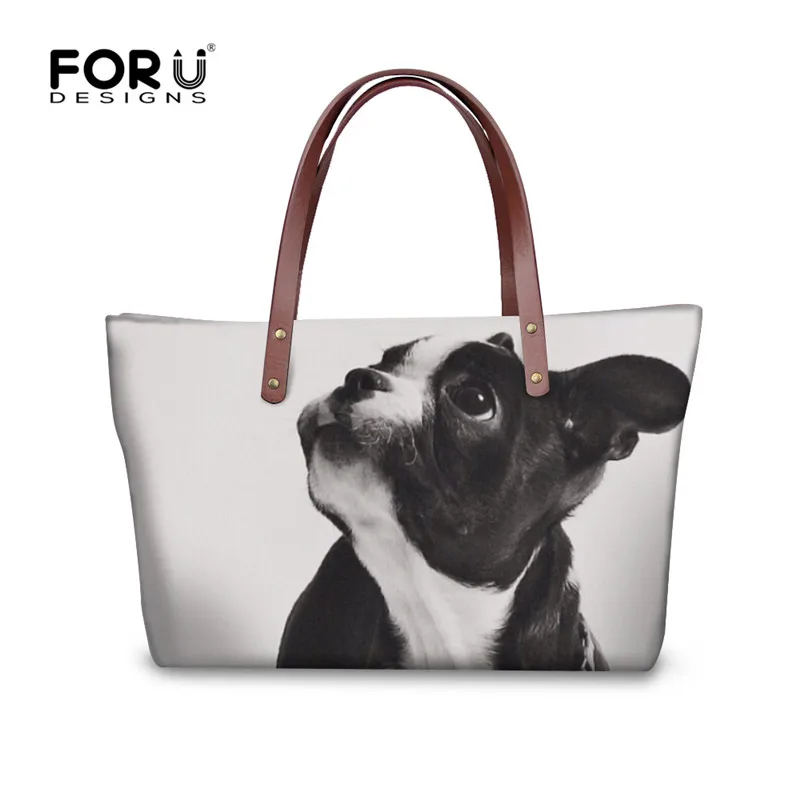 Женские сумки мессенджеры с принтом в виде животных FORUDESIGNS Boston Terrier вместительные