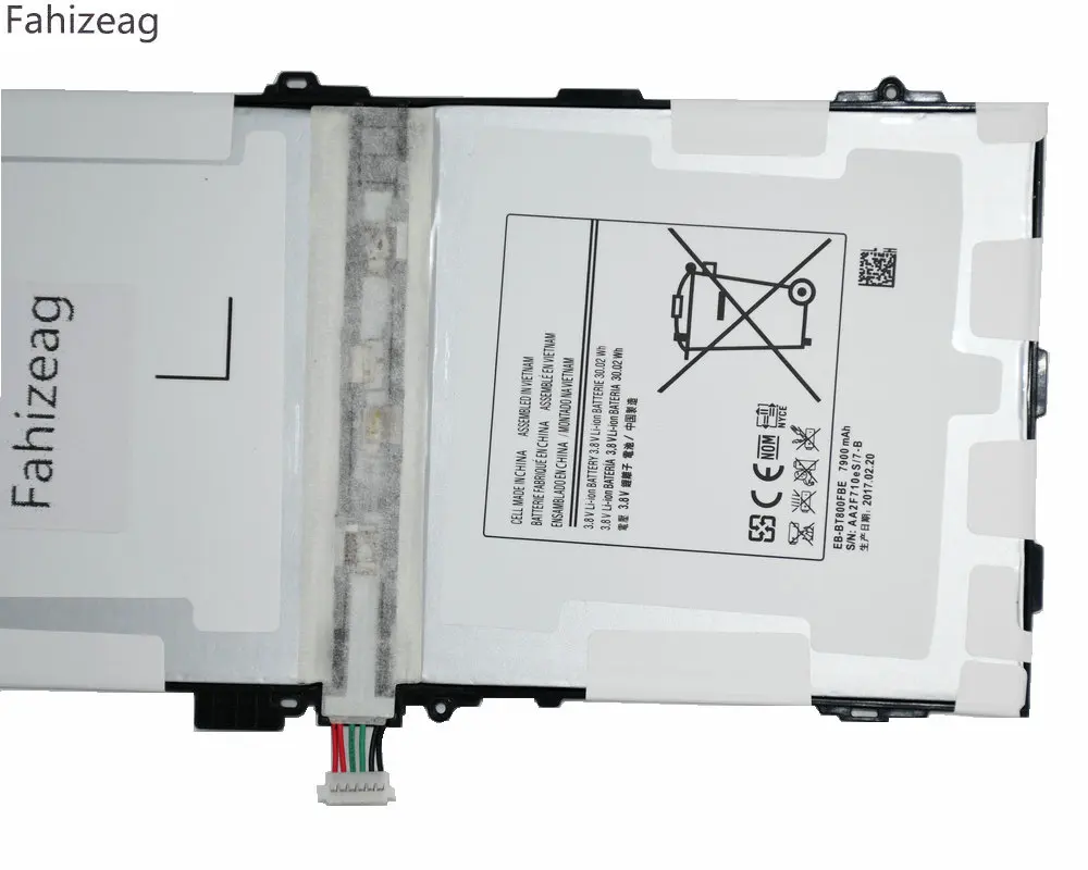 Fahizeag 1 шт. 7900 мАч EB BT800FBE запасная батарея для Samsung Galaxy Tab S 10 5 T800 T801 T805 батарейки