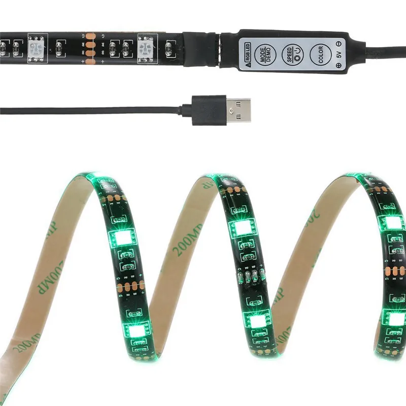 DC5V RGB светильник для ТВ фоновая лампа 1 м 2 водонепроницаемый Светодиодный s кухни