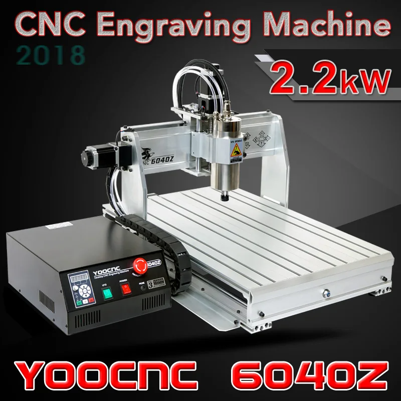 

YOOCNC 6040Z настольный гравировальный станок с ЧПУ, 2.2квт фрезерный станок с ЧПУ с портом USB и водяным охлаждением шпинделя