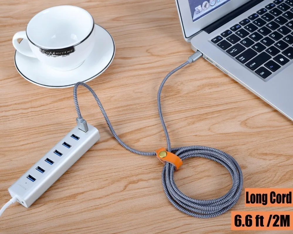 2 шт. нейлоновый плетеный провод для быстрой зарядки Samsung S9 S8 Xiaomi HUAWEI Google 1M 3A USB