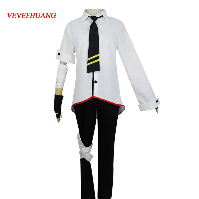 

VEVEFHUANG Anime Aotu World cosplay Anmixiu Anmicius cos Halloween daily Unisex set costumes top+pants+tie+bandage+gloves+ears