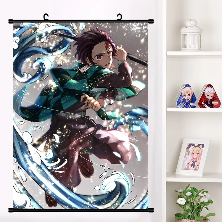 Аниме демон убийца: Kimetsu no Yaiba Kamado Tanjirou Kamado Nezuko настенный свиток плакат Настенные подвесные плакаты домашний декор