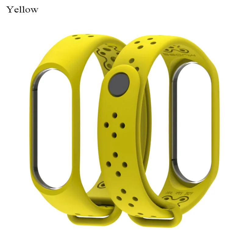 Yellow Mi jobs популярный спортивный ремешок для Xiaomi mi Band 3 силиконовый ремешок mi Band 3 ремешок для часов браслет M3 смарт-браслеты smartband аксессуары - Цвет: Yellow