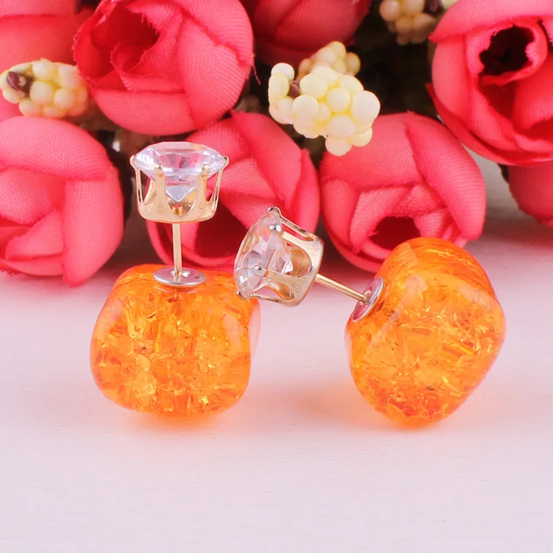 Женские серьги-гвоздики с натуральным камнем 10 цветов | Украшения и аксессуары