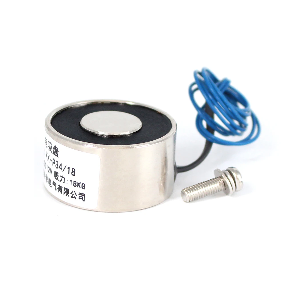 Малый 34/18 DC 6V 12V 24V цилиндр электромагнит подъема 18кг 180N соленоид сильный присоска
