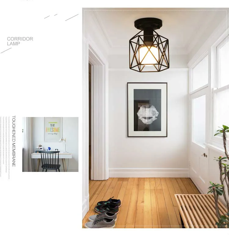 Потолочные светильники Минималистичная старинная лампа для потолка стекло E27