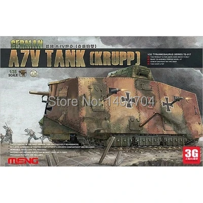MENG МОДЕЛЬ TS 017 1/35 немецкий A7V TANK (KRUPP) набор пластиковых моделей|plastic model kits|model kita7v tank