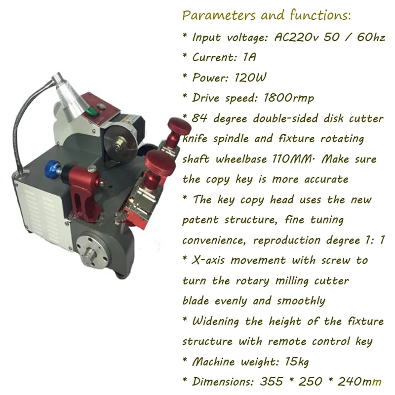 

110V/220V Vertical Key Cutting Machine Universal Key Copy Machine for Any Needle Lock Any Slicer Key Cutter Tools P1 Universal