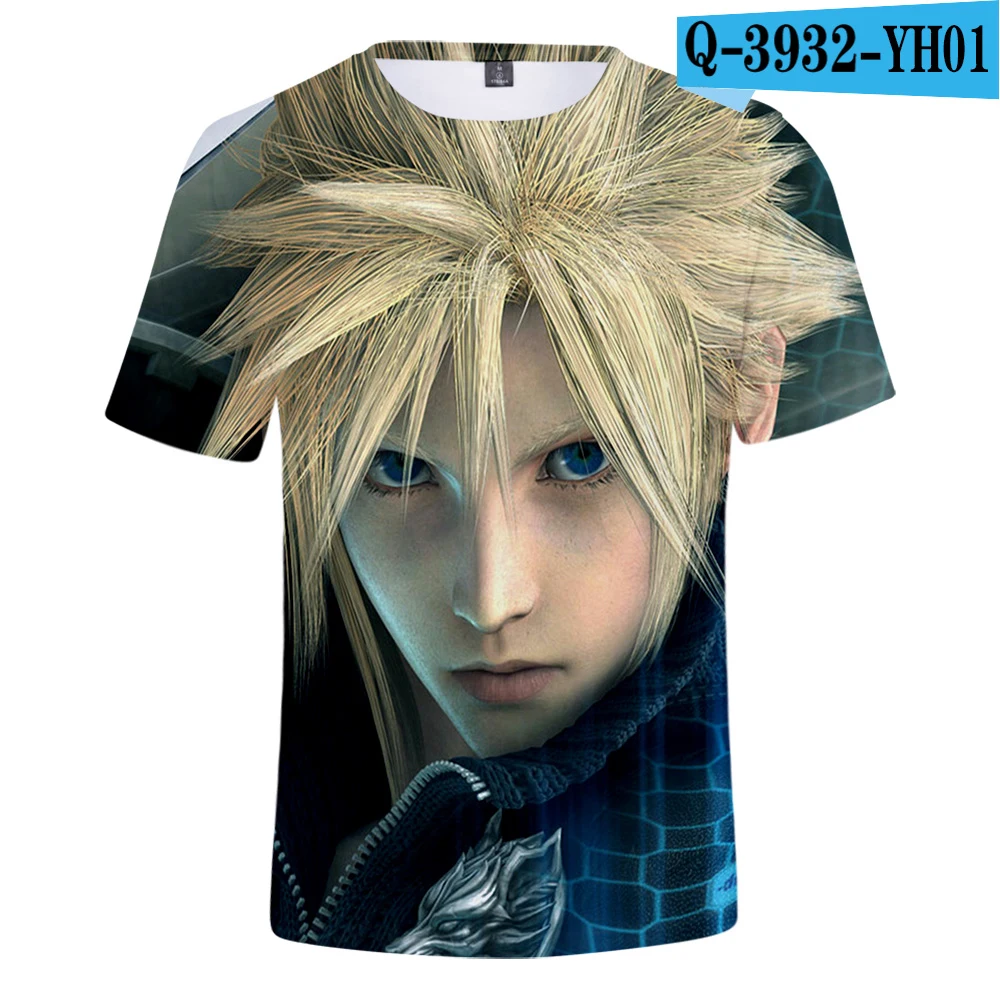 Final Fantasy футболка Харадзюку футболки Мужская Уличная одежда Харадзюку короткий рукав Kpop футболки размера плюс уличный стиль - Цвет: F