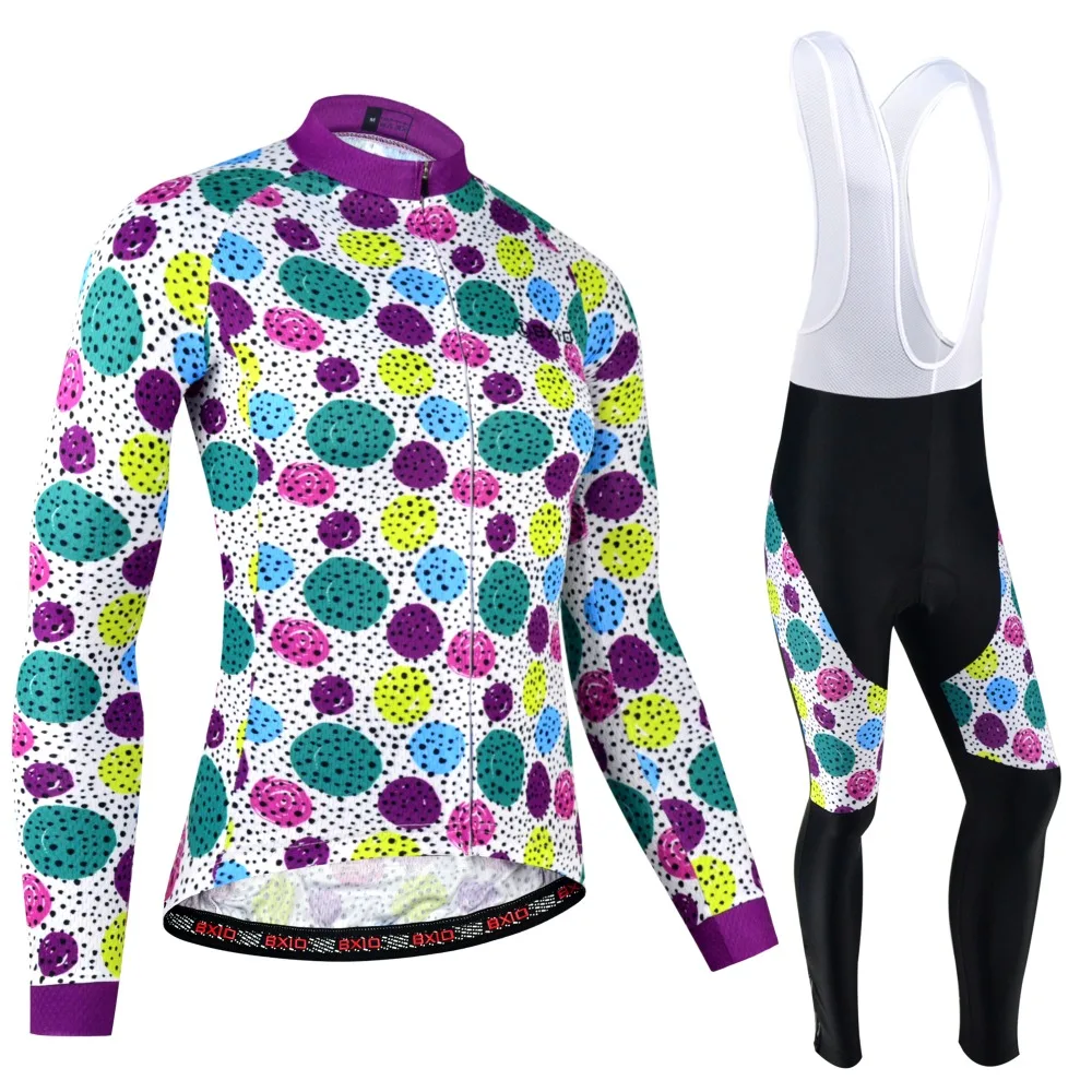 BXIO Для женщин Цветной Велосипедная форма Ropa Ciclismo Mujer зимняя одежда с длинными
