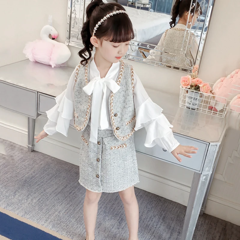 

2pcs Spring Kids Girls Sets Vest+skirts Suits Kids Sleeveless Coats for Girls Clothes for Children Girls Set Kids Girls Outfits