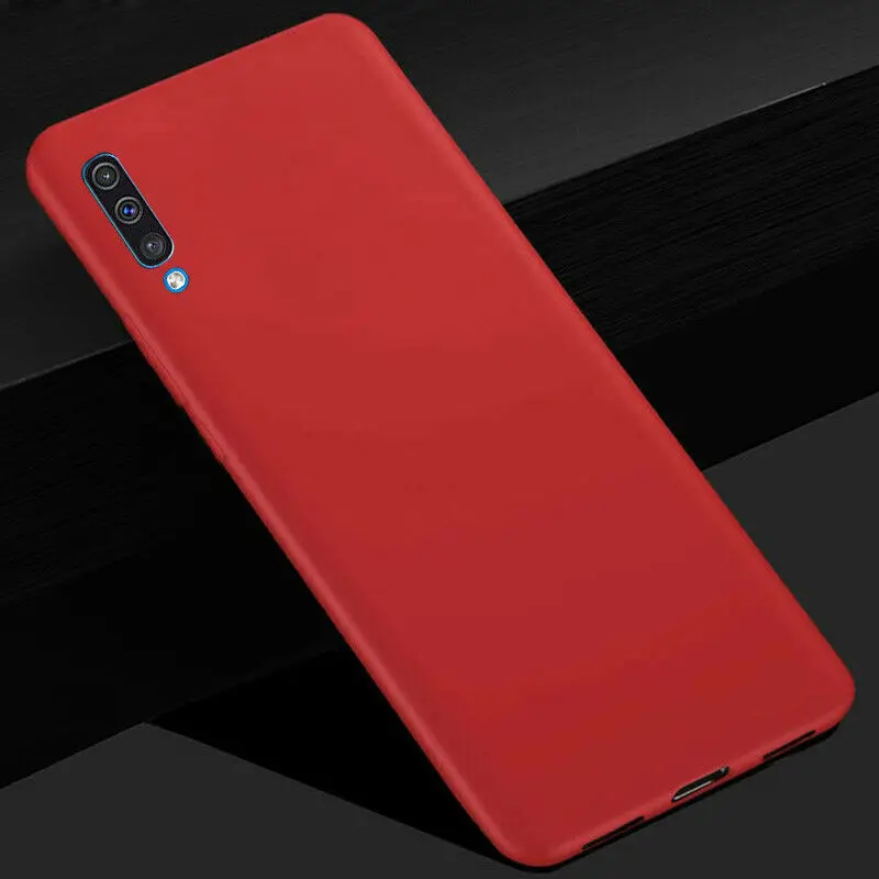 Red Чехол для телефона для samsung Galaxy A70 A50 A20E A80 A40 A30 A10 M30 M40 ультра тонкий мягкий Силиконовый противоударный чехол из Полное заднее покрытие Coque - Цвет: Red
