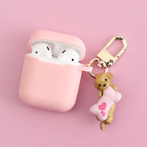 style 3 Декоративный силиконовый чехол с рисунком милой собаки для Apple Airpods 1, 2, аксессуары для гарнитуры, защитная крышка, bluetooth-наушники, брелок для ключей - Цвет: style 3