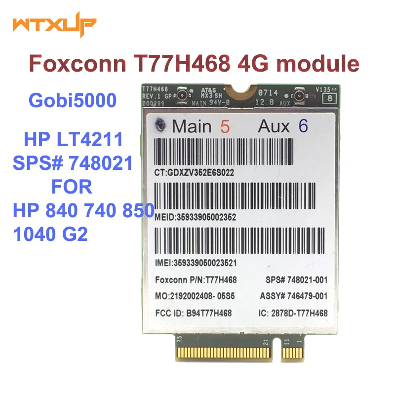 LT4211 Gobi5000 4G модуль 748021 001 Для FOXCONN T77H468 100 м LTE NGFF M.2 WWAN карта HSPA + EVDO GPS Wifi беспроводная