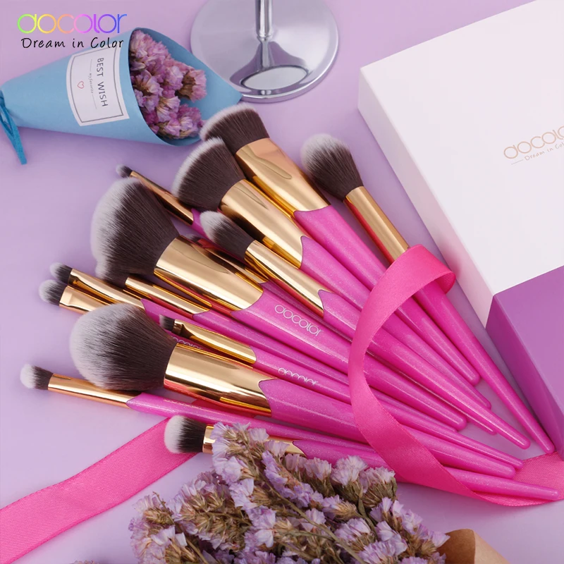 Docolor Набор кистей для макияжа 14PCS Профессиональные кисти Новые лица Пудра Тени