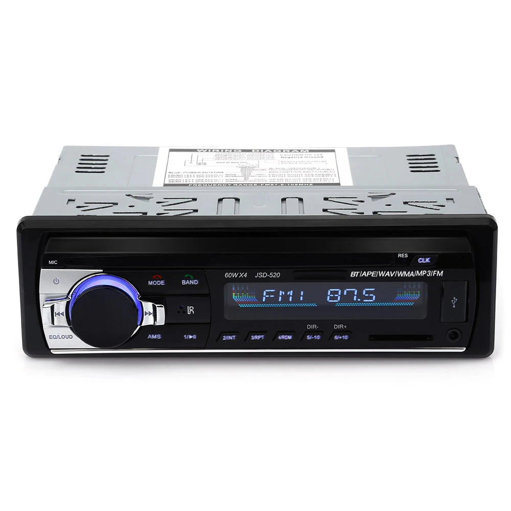 Black 12 В Bluetooth автомобильный Радио плеер стерео аудио mp3 плееры In-dash 1 Din FM радио музыкальный приемник Aux вход USB с пультом дистанционного управления - Цвет: Black