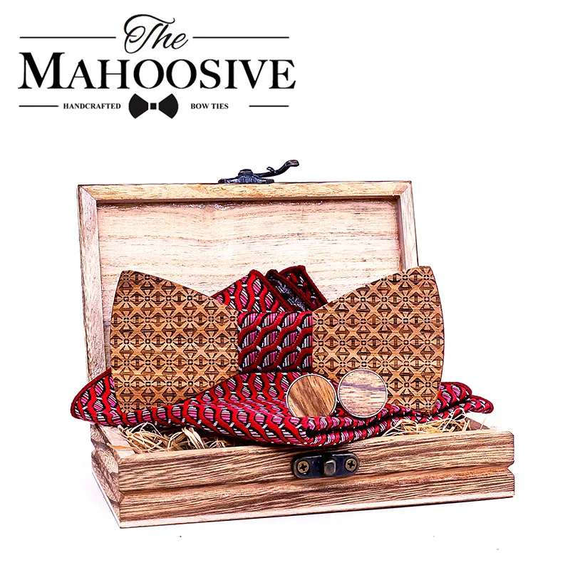 Рождественские подарки Снежинка деревянный галстук бабочка мужские свадебные