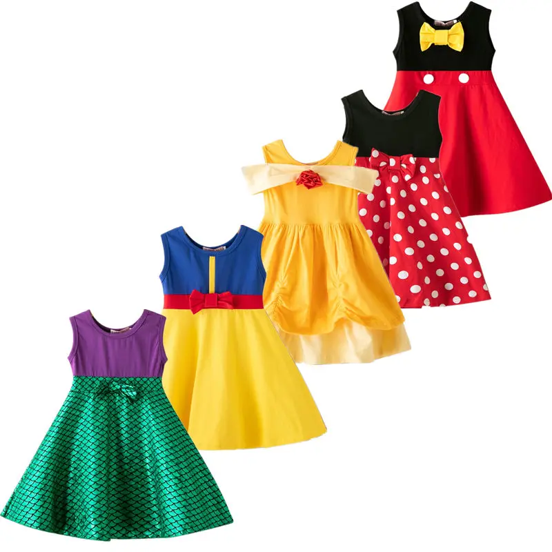 Dress For Girls Smart Cute Mouse Cotton Children Dresses Princess Costume Clothing Kids Party 3-8T | Детская одежда и обувь