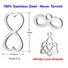 10 шт.лот 100% нержавеющая сталь Сердце ЛЮБОВЬ Бесконечность Символ Подвески VNISTAR полированный узел DIY ювелирные изделия в поисках