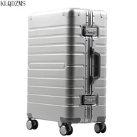 klqdzms 202428inch 100 aluminum carry on spinner wheels rolling luggage women men school college business trolley travel bag