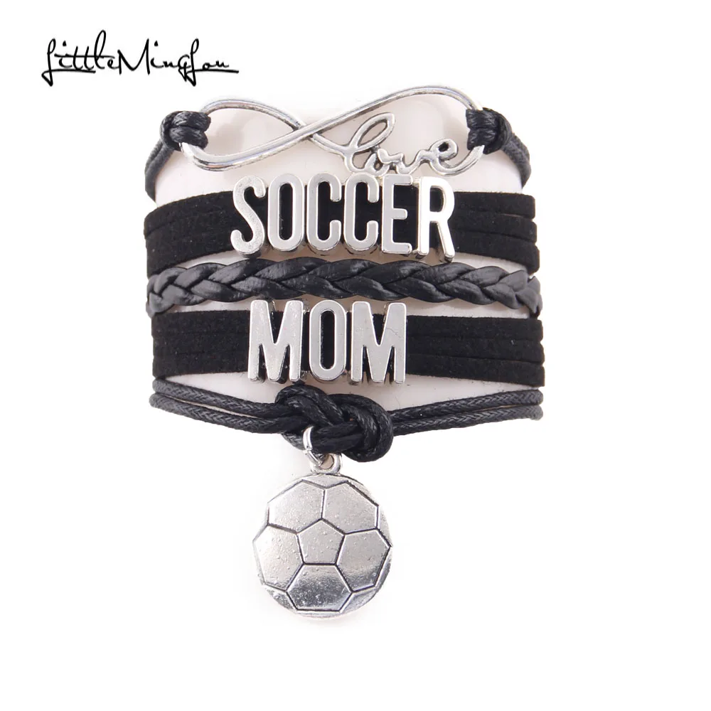 Женский браслет Infinity love soccer кожаный браслеты для женщин ювелирные