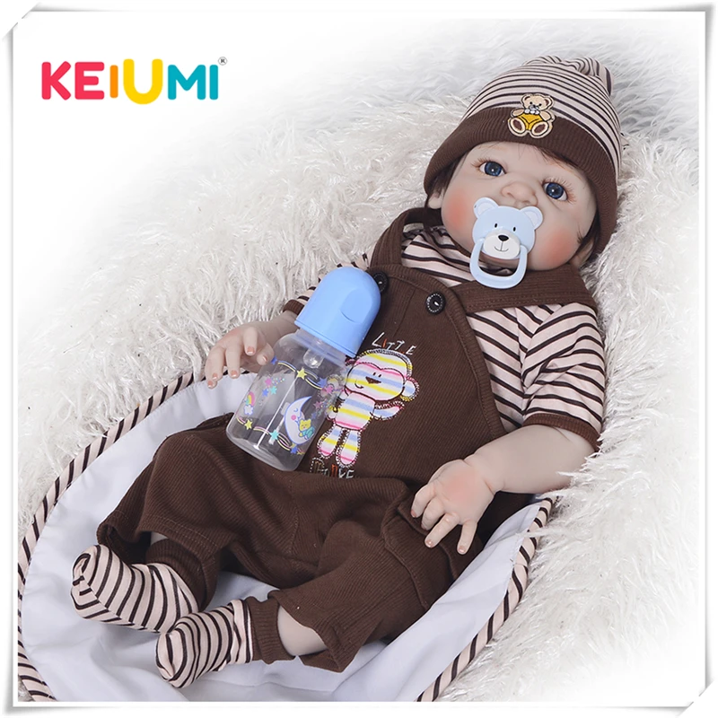 

Newborn Doll 57cm Realistic Full Silicone 23'' Reborn Baby Doll For Sale Lifelike Baby Dolls Kids Playmate Xmas Gifts