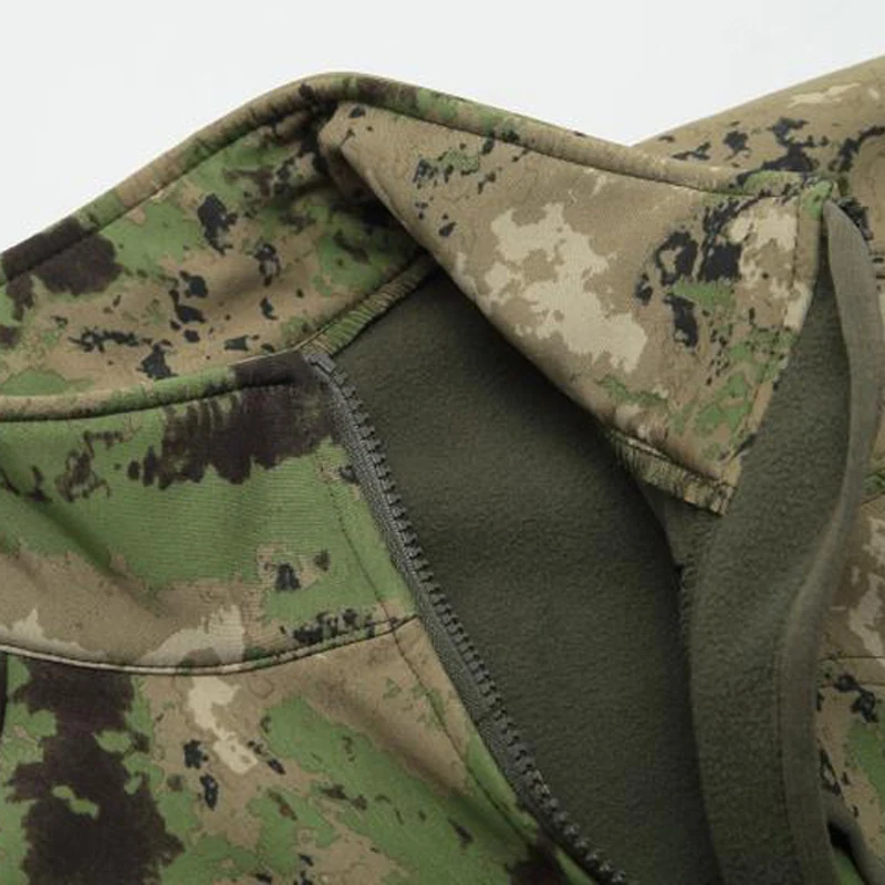 

Men's Army Camouflage Military Windcheater Tactical Jacket Hunt Raincoat Standcollar Windproof Outerwear Fleece Coats