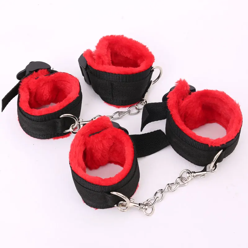 11 шт./компл. нейлон БДСМ секс бондаж набор наручники Footcuff Whip рот кляп сексуальные